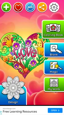 Valentines Love Coloring Book android App screenshot 0